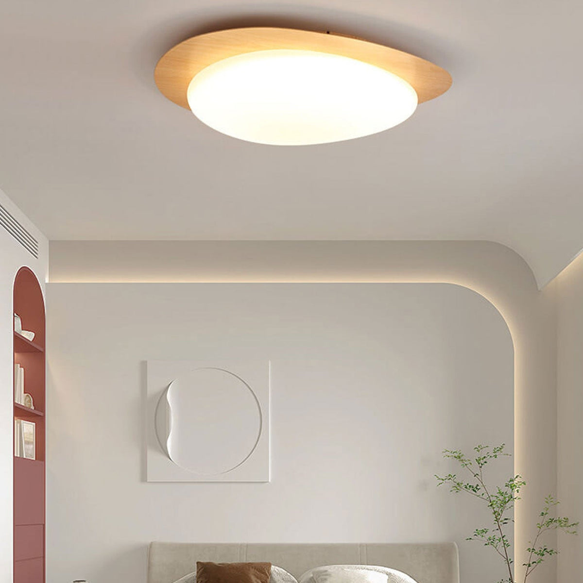 Nordic Wood LED Flush Mount Ceiling Light
