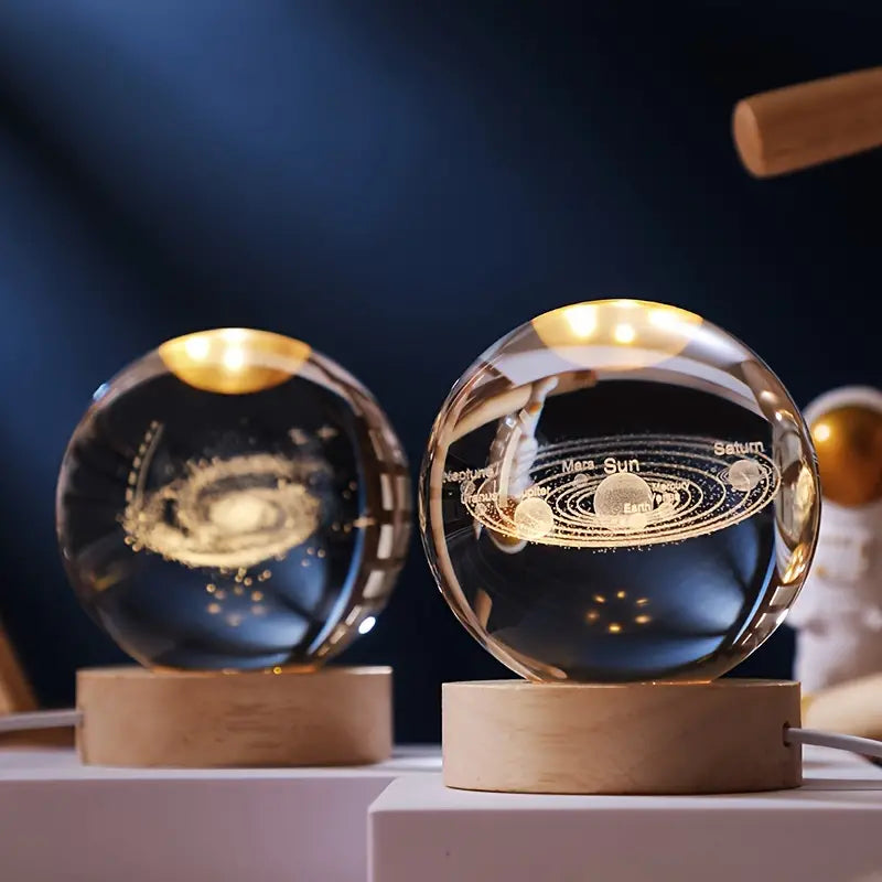Crystal Ball Night Light | 3D Engraved Ambient Lamp