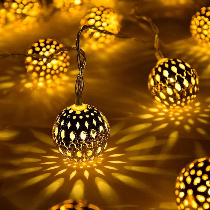 Solar String Lights | Moroccan Globe Fairy Lights For Garden Patio