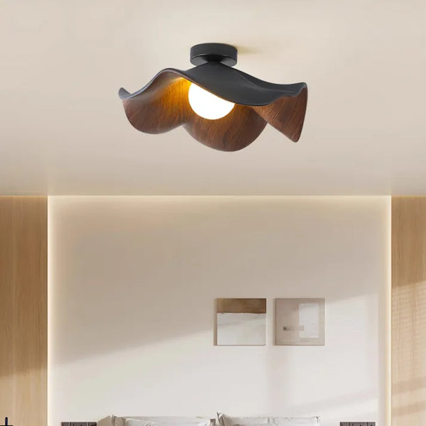 Scandinavian Lotus Ceiling Light | Sculptural Flush Mount For Bedroom And Living Room