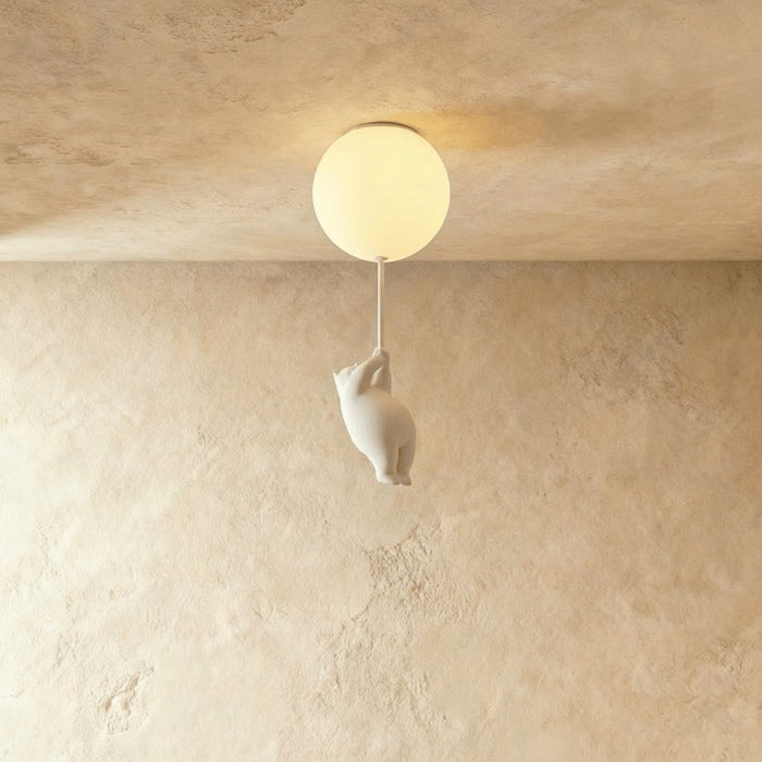 Minimalist Metal Ceiling Light Bear Figurine Hero