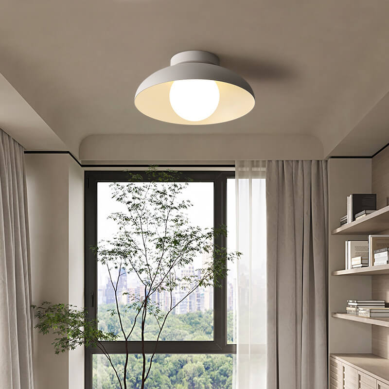 Japanese Wabi-sabi Round Semi-Flush LED Ceiling Light – Cambridge Lighting