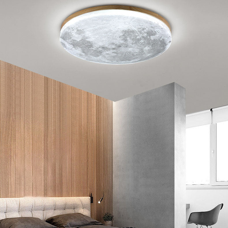 Nordic Minimalist Flush Mount Ceiling Light | Moon Round