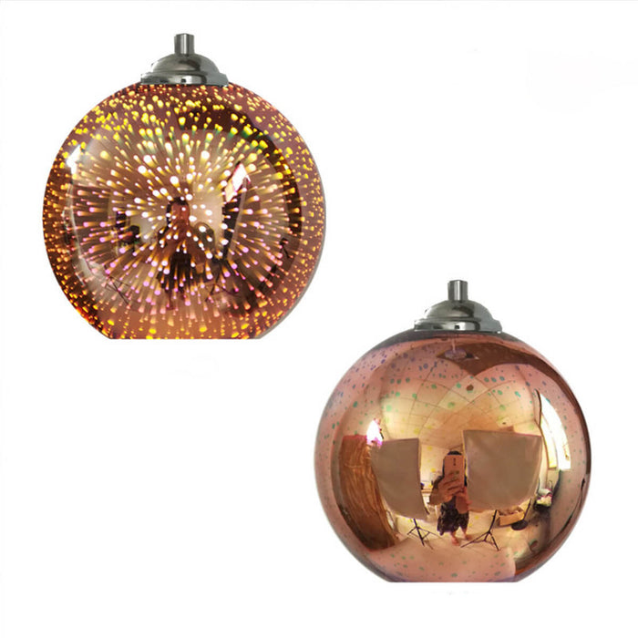 Modern 3D Fireworks Glass Dome Pendant Light