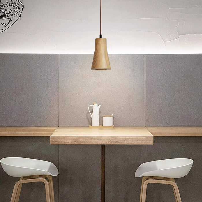 Simple Wooden Round Pendant Light