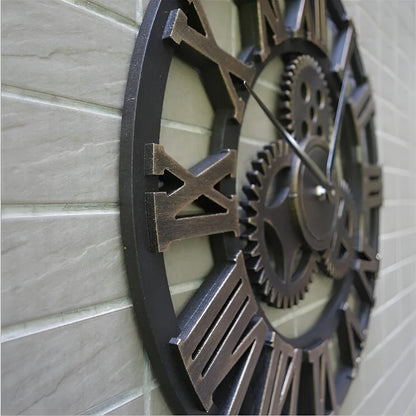 Industrial Wall Clock | Gear Design For Living Room & Office