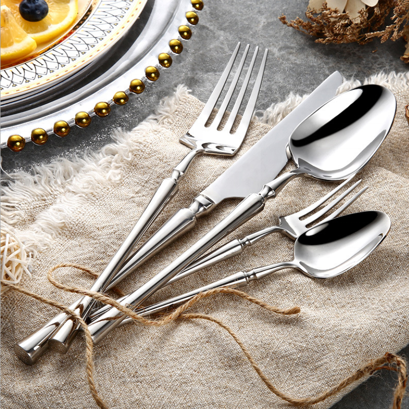 Modern 24 Piece Cutlery Set | Knives Forks Spoons Teaspoons For 6 Flatware Set