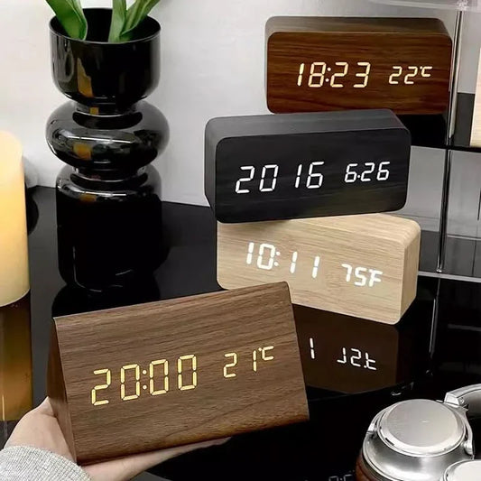 Digital Alarm Clock | LED Display Temperature Calendar Multiple Alarms