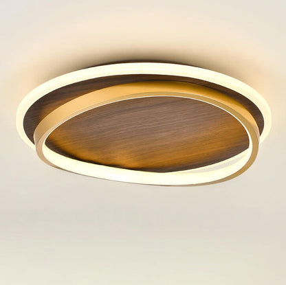 Nordic Minimalist Flush Mount Ceiling Light | Wood Ring
