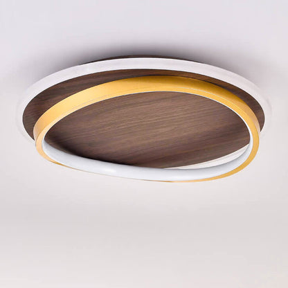 Nordic Minimalist Flush Mount Ceiling Light | Wood Ring