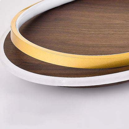 Nordic Minimalist Flush Mount Ceiling Light | Wood Ring