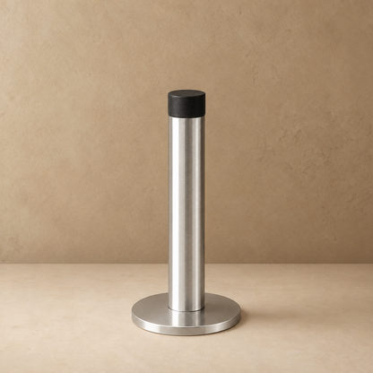 Solid Brass Plint Door Stop Knurled Cylindrical