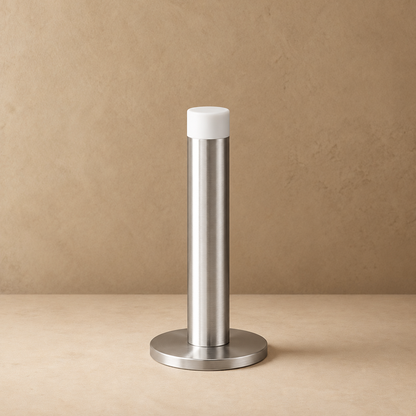 Solid Brass Plint Door Stop Knurled Cylindrical