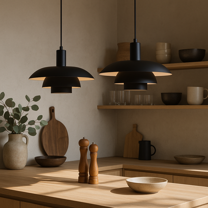 Pendant Light | Scandinavian Layered Shade For Dining Table Kitchen Island Living Room