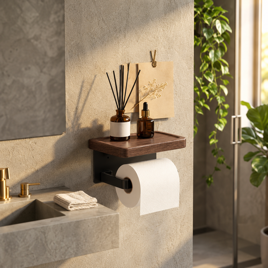 Modern Organic Walnut Wall-Mounted Holder