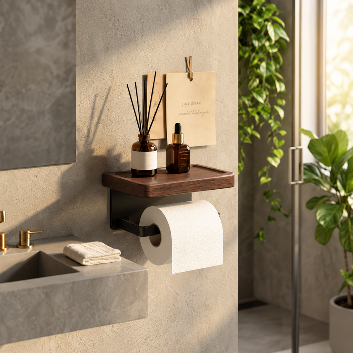 Modern Organic Walnut Wall-Mounted Holder