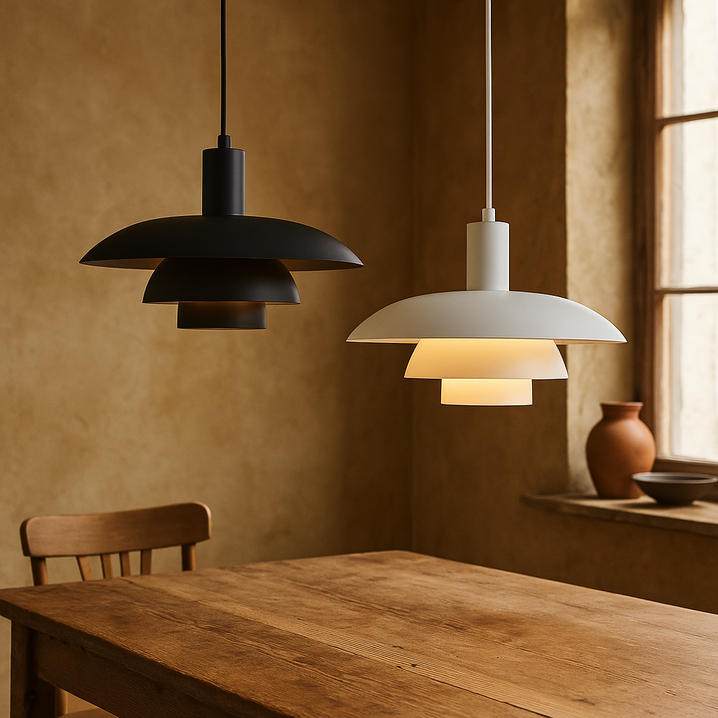 Pendant Light | Scandinavian Layered Shade For Dining Table Kitchen Island Living Room