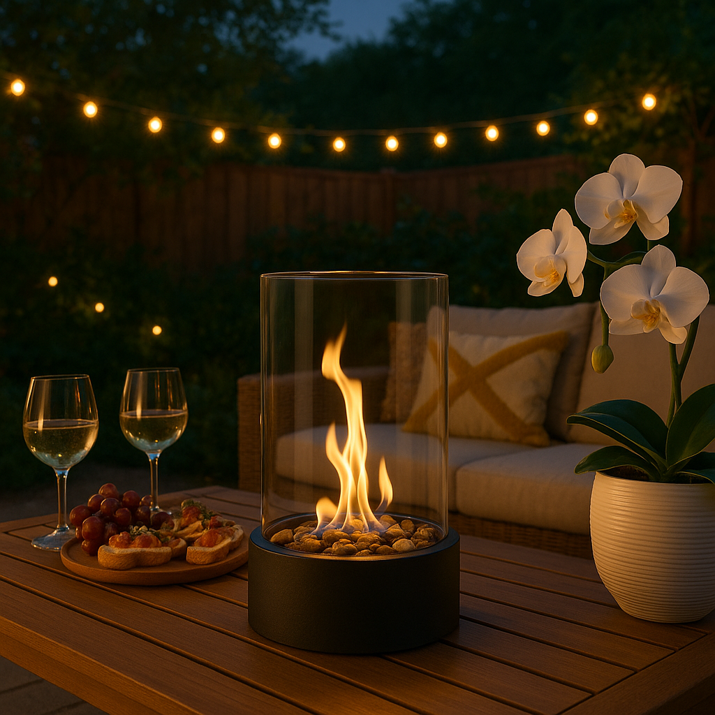 Bio Ethanol Tabletop Fire Pit | Indoor Outdoor Smokeless Portable Fireplace Lantern