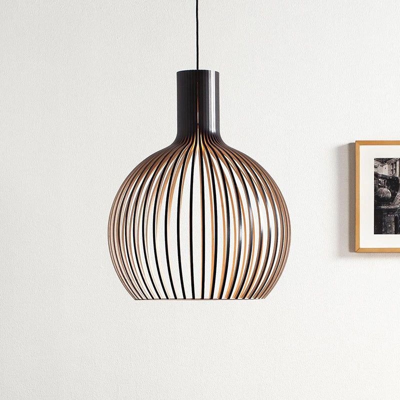 Ceiling Pendant Light Wood Finish | Geometric Design for Home Decor
