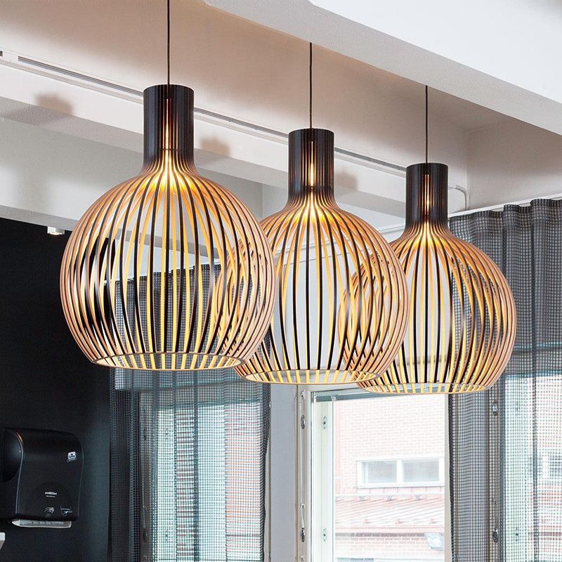 Ceiling Pendant Light Wood Finish | Geometric Design for Home Decor