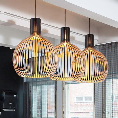 Ceiling Pendant Light Wood Finish | Geometric Design for Home Decor