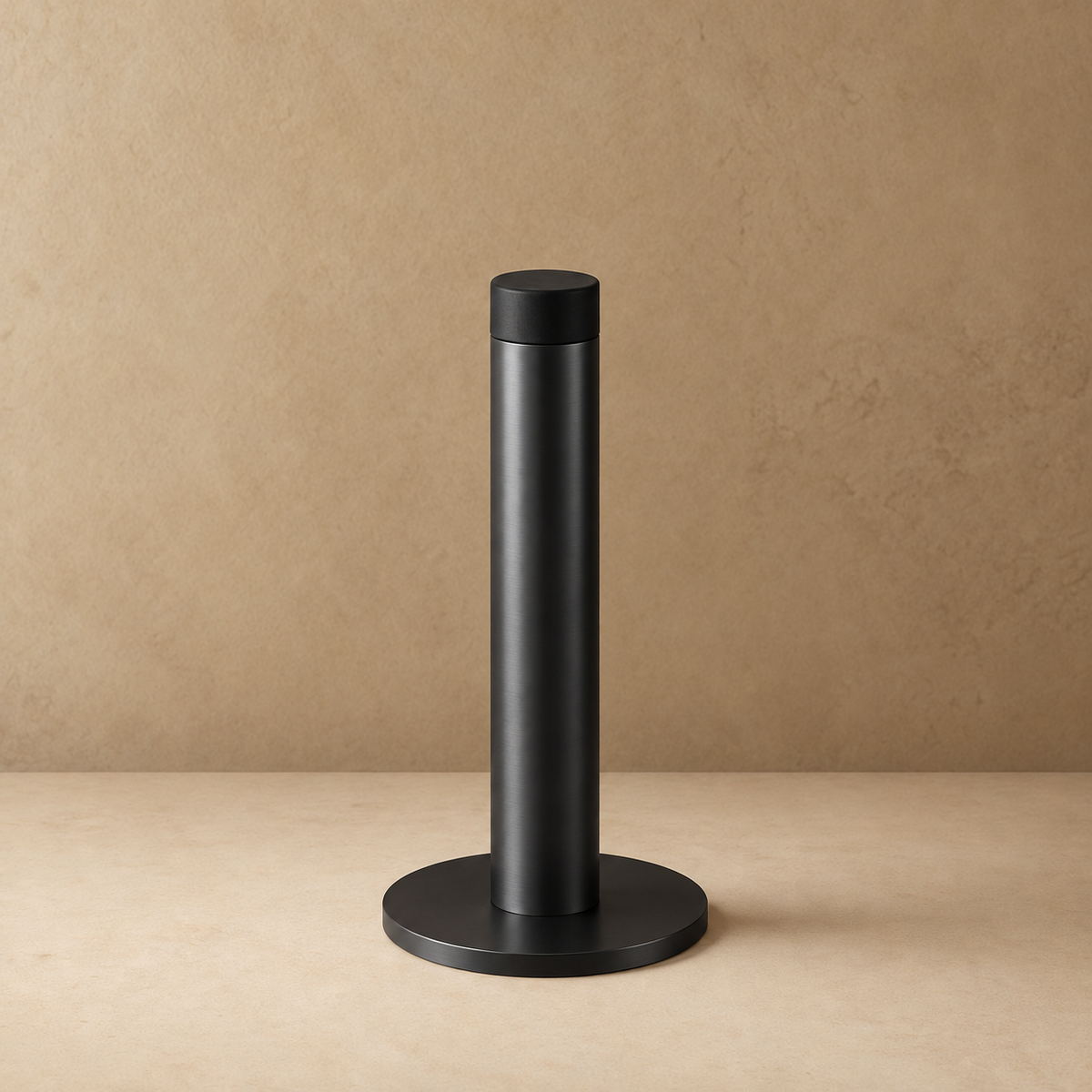 Solid Brass Plint Door Stop Knurled Cylindrical