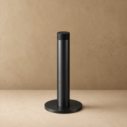Solid Brass Plint Door Stop Knurled Cylindrical