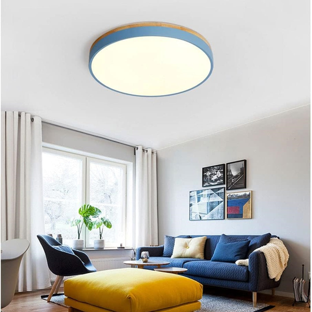 Round Ceiling Light | Slim Flush Mount For Living Room Bedroom Kitchen