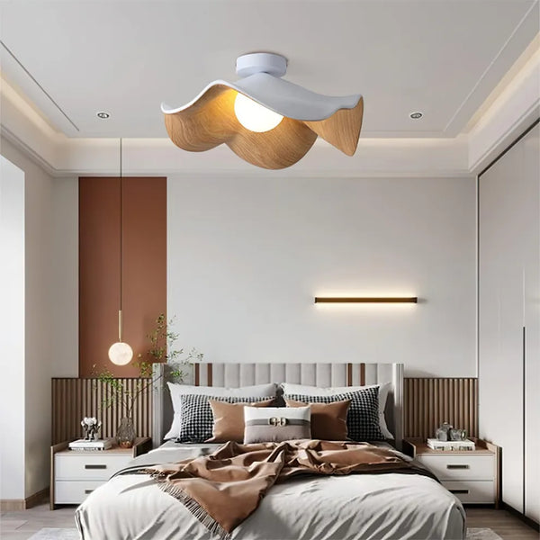 Scandinavian Lotus Ceiling Light | Sculptural Flush Mount For Bedroom And Living Room