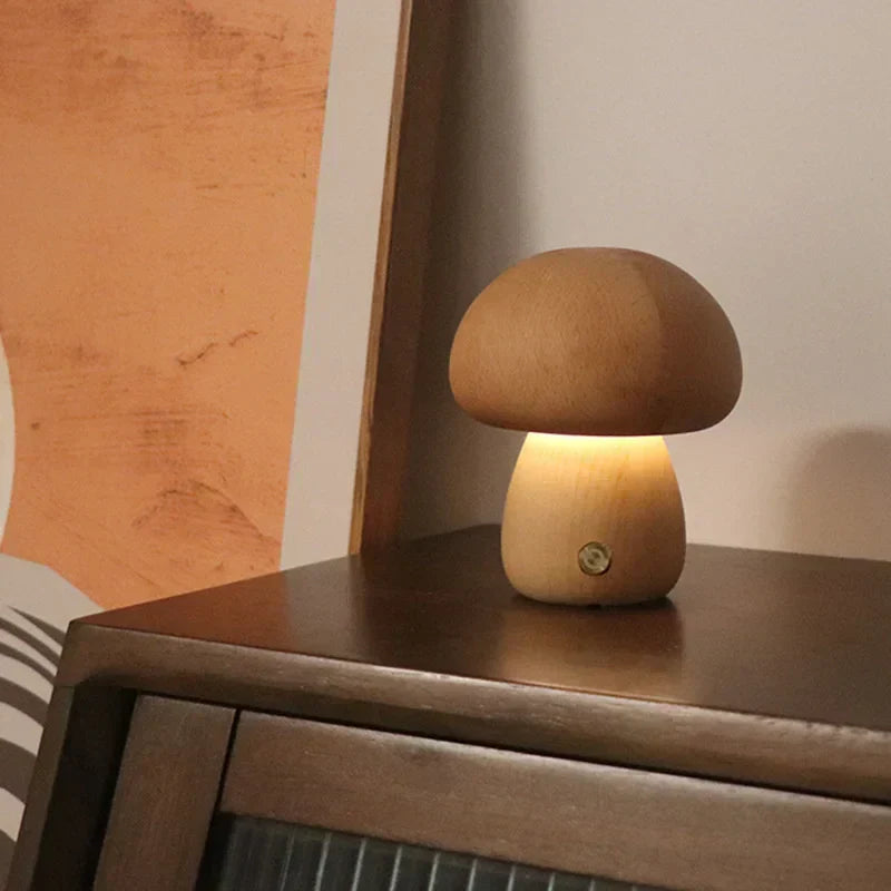 Mushroom Night Light | Rechargeable Table Lamp Touch Dimmable For Bedroom And Nursery