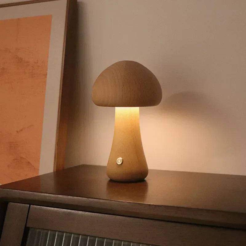 Mushroom Night Light | Rechargeable Table Lamp Touch Dimmable For Bedroom And Nursery