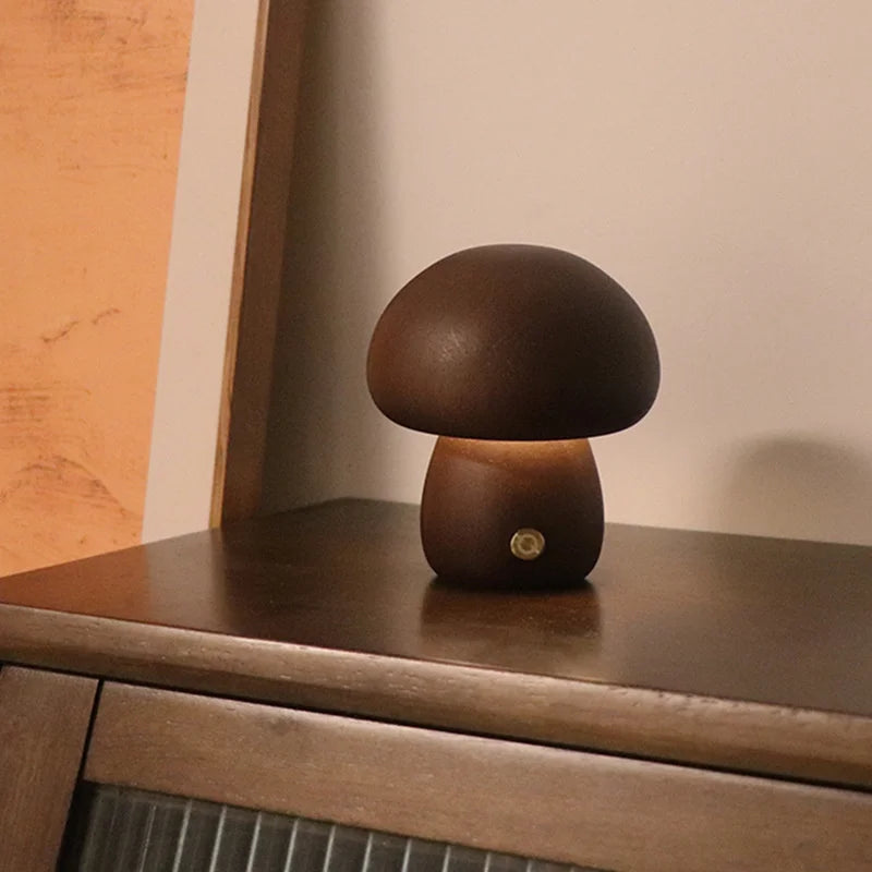Mushroom Night Light | Rechargeable Table Lamp Touch Dimmable For Bedroom And Nursery