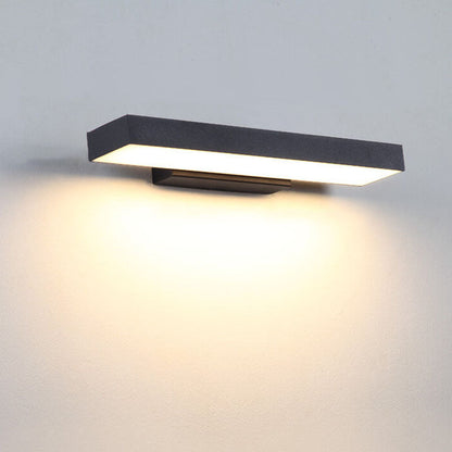 Modern Minimalist Rectangular Flat LED Sensor Outdoor Waterproof Wall Sconce Lamp