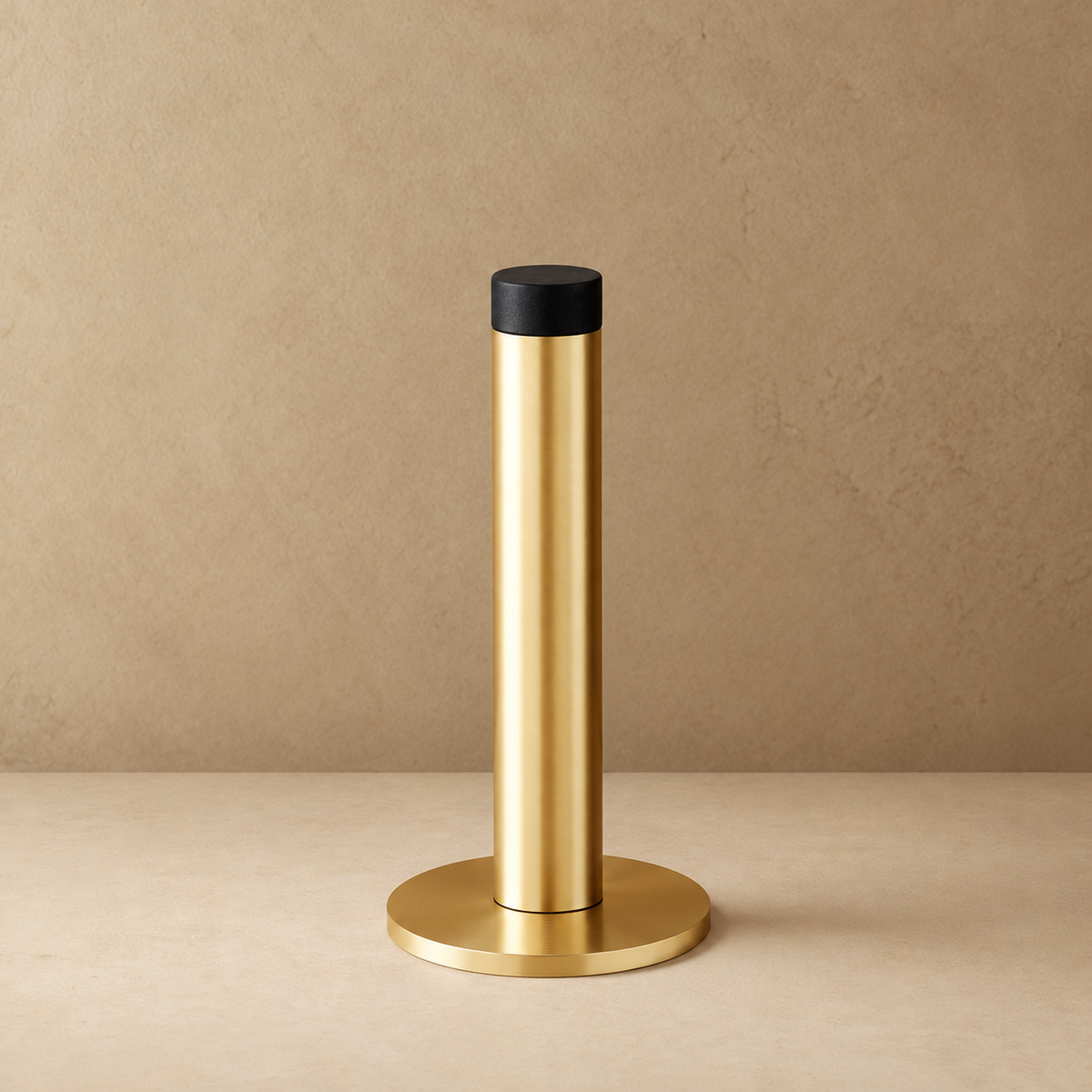 Solid Brass Plint Door Stop Knurled Cylindrical