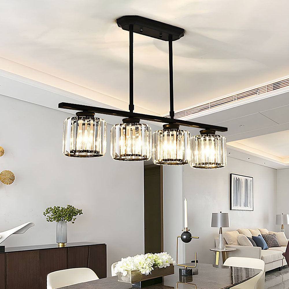 Linear Pendant Light | 3 Light Glass Shade