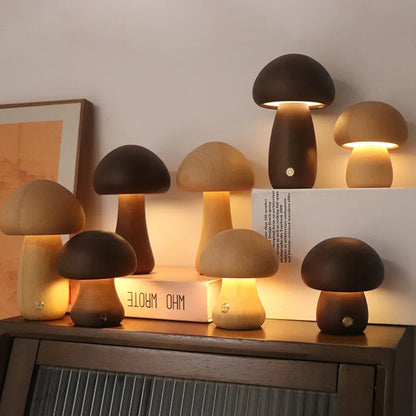 Mushroom Night Light | Rechargeable Table Lamp Touch Dimmable For Bedroom And Nursery
