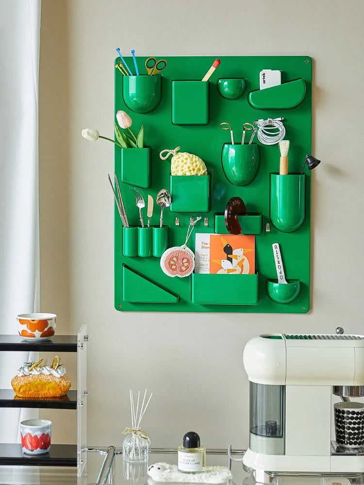 Wall Organiser Panel With Hooks And Pockets 68 x 52 cm