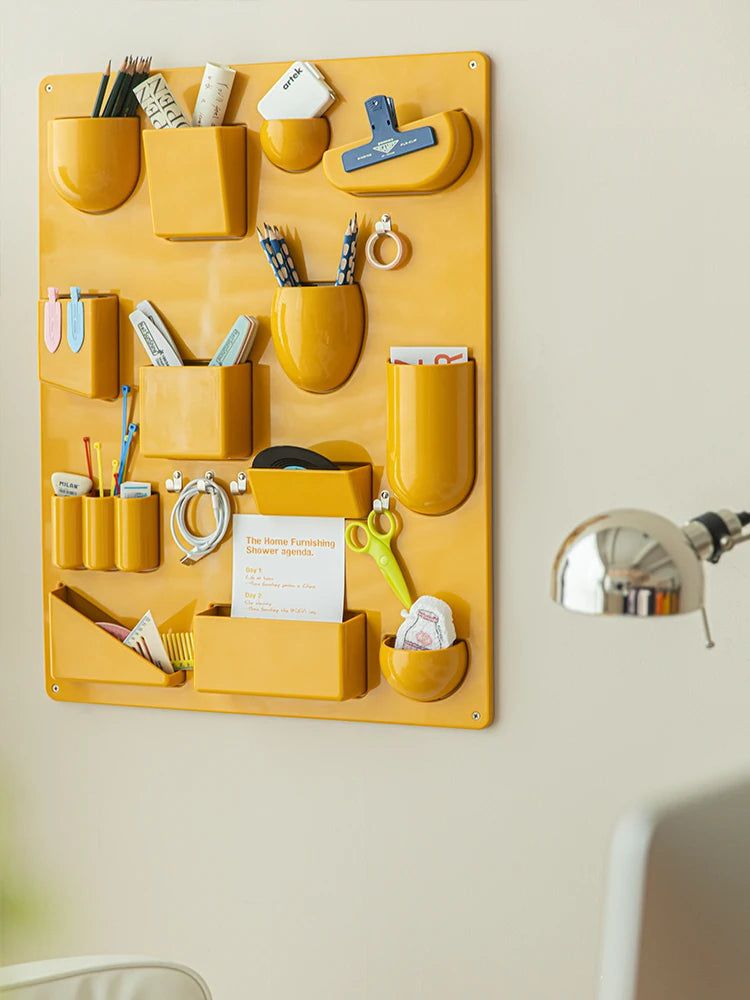 Wall Organiser Panel With Hooks And Pockets 68 x 52 cm