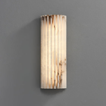 Alabaster Integrated LED Wall Sconce Fluted Shade Front