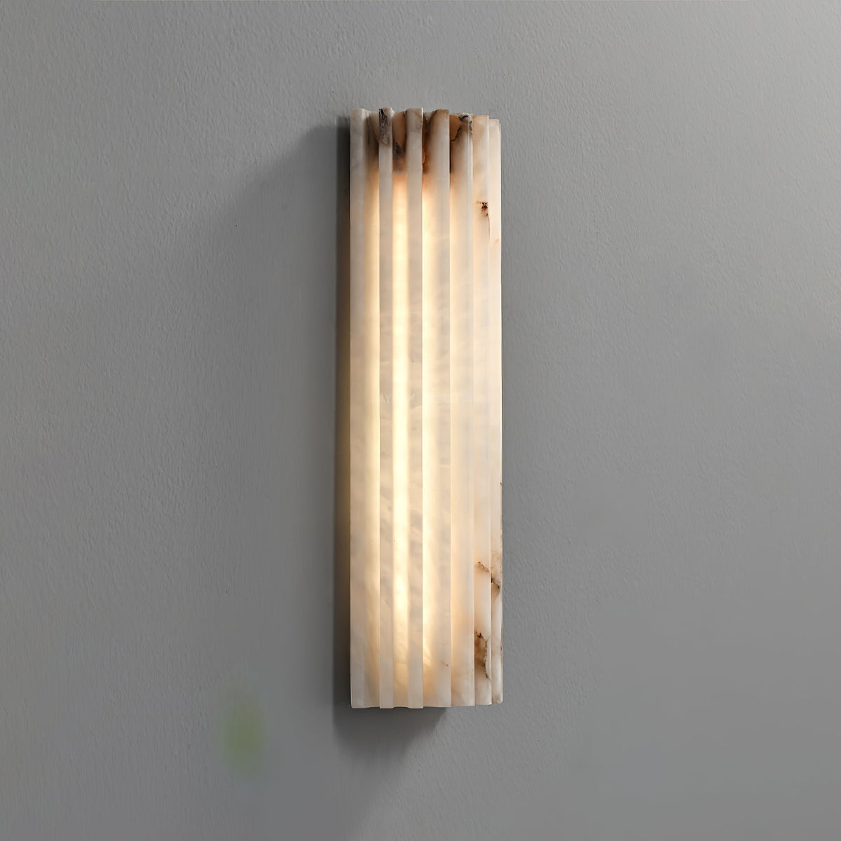 Alabaster Integrated LED Wall Sconce Fluted Shade Full