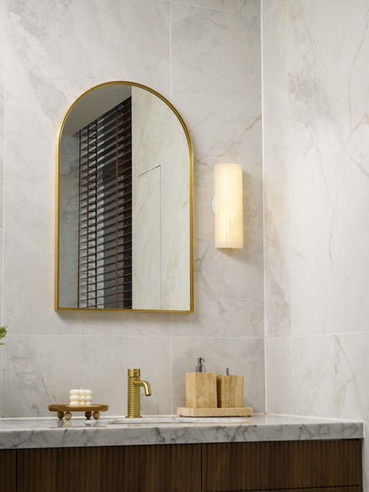 Alabaster Integrated LED Wall Sconce Fluted Shade Lifestyle