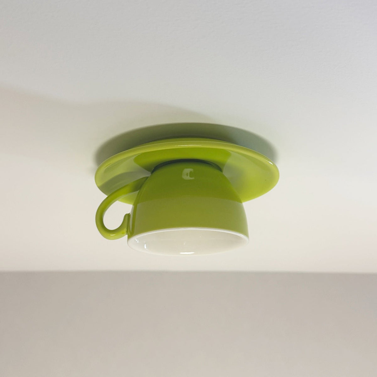 Aria Modern Coffee Cups Ceramic Flush Ceiling Lighting Detail