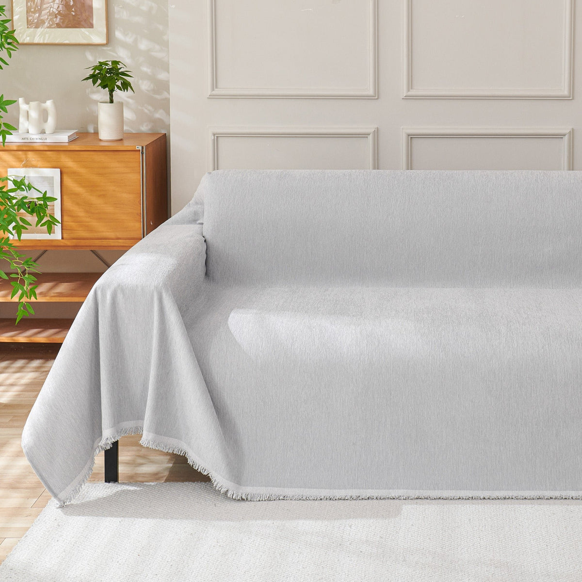 Boho Metal Fabric Sofa Cover Fringe Tassel View 16