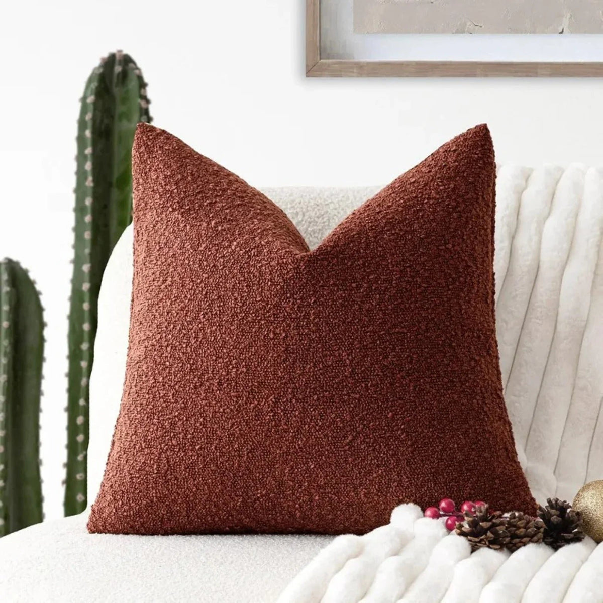 Boucle Cushion Cover Pinched Corner View 12