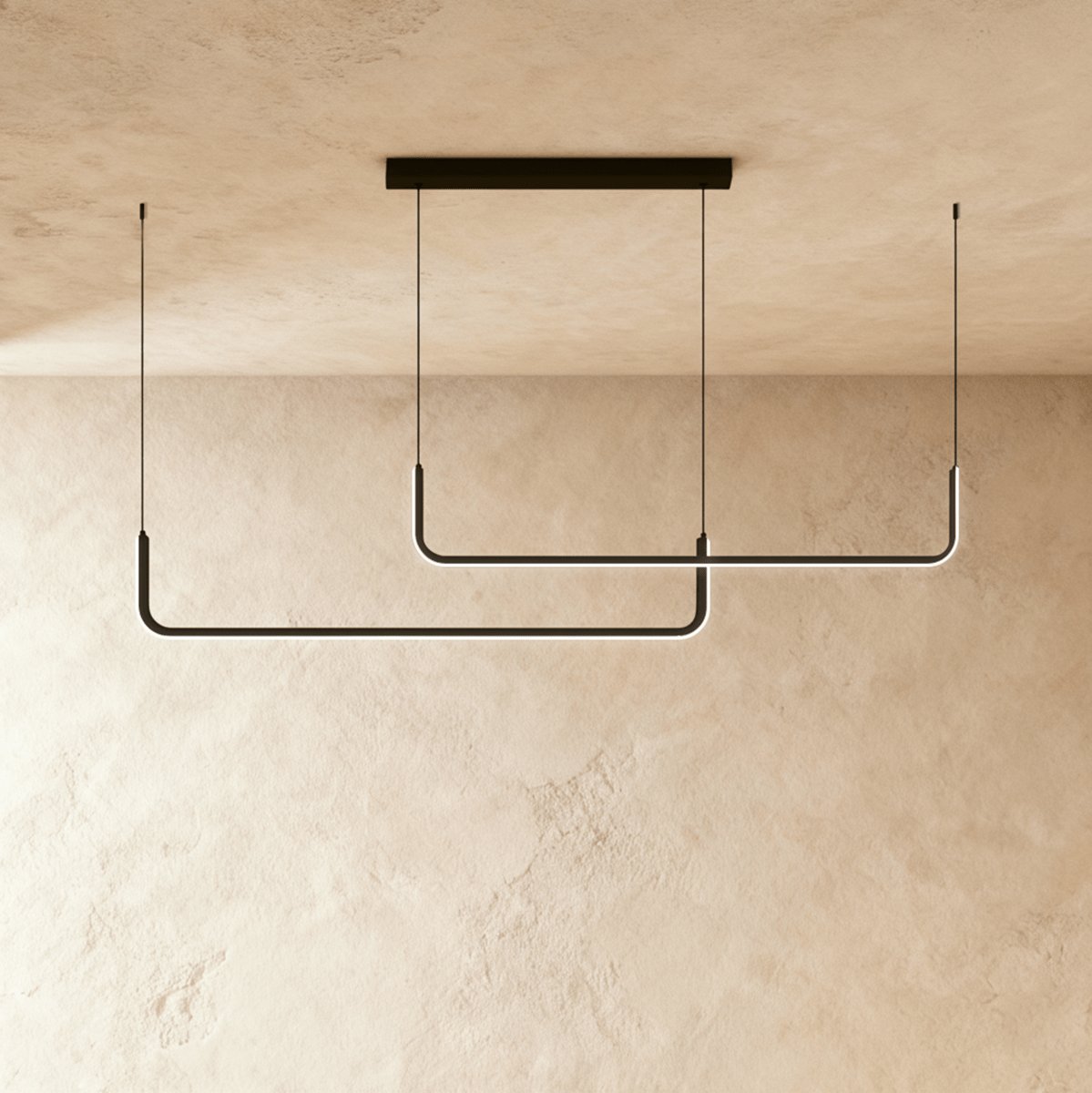 Contemporary LED Chandelier Linear U-Shape Detail