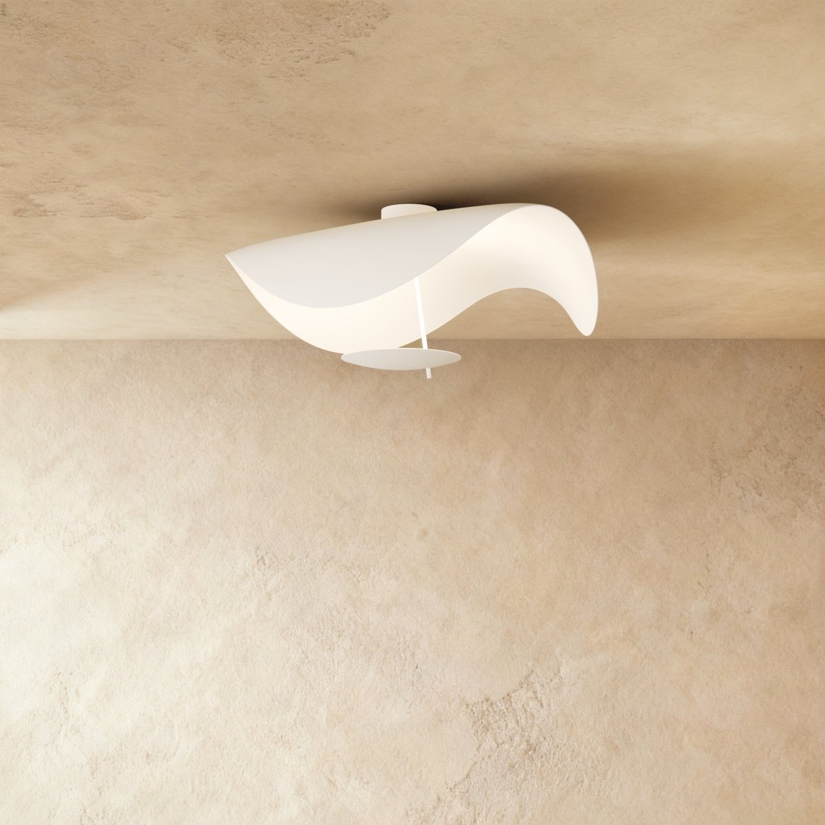 Contemporary Metal Ceiling Lamp Organic Wave Shade Hero