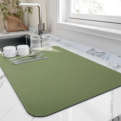 Diatomite Super Absorbent Dish Drying Mat Rounded Close Up