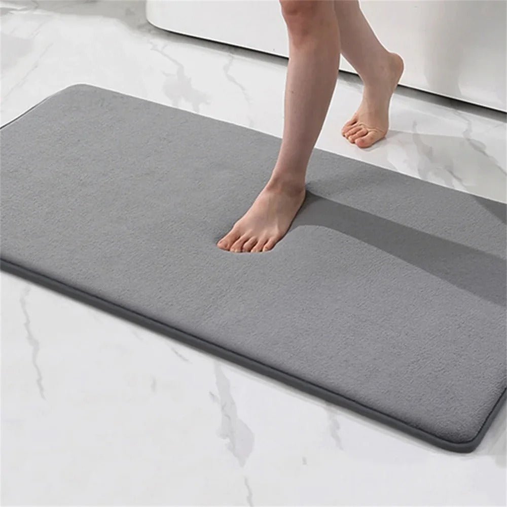 Elara Haus Bath Mat - Velvet Memory Foam Non Slip Bathroom Mats Side