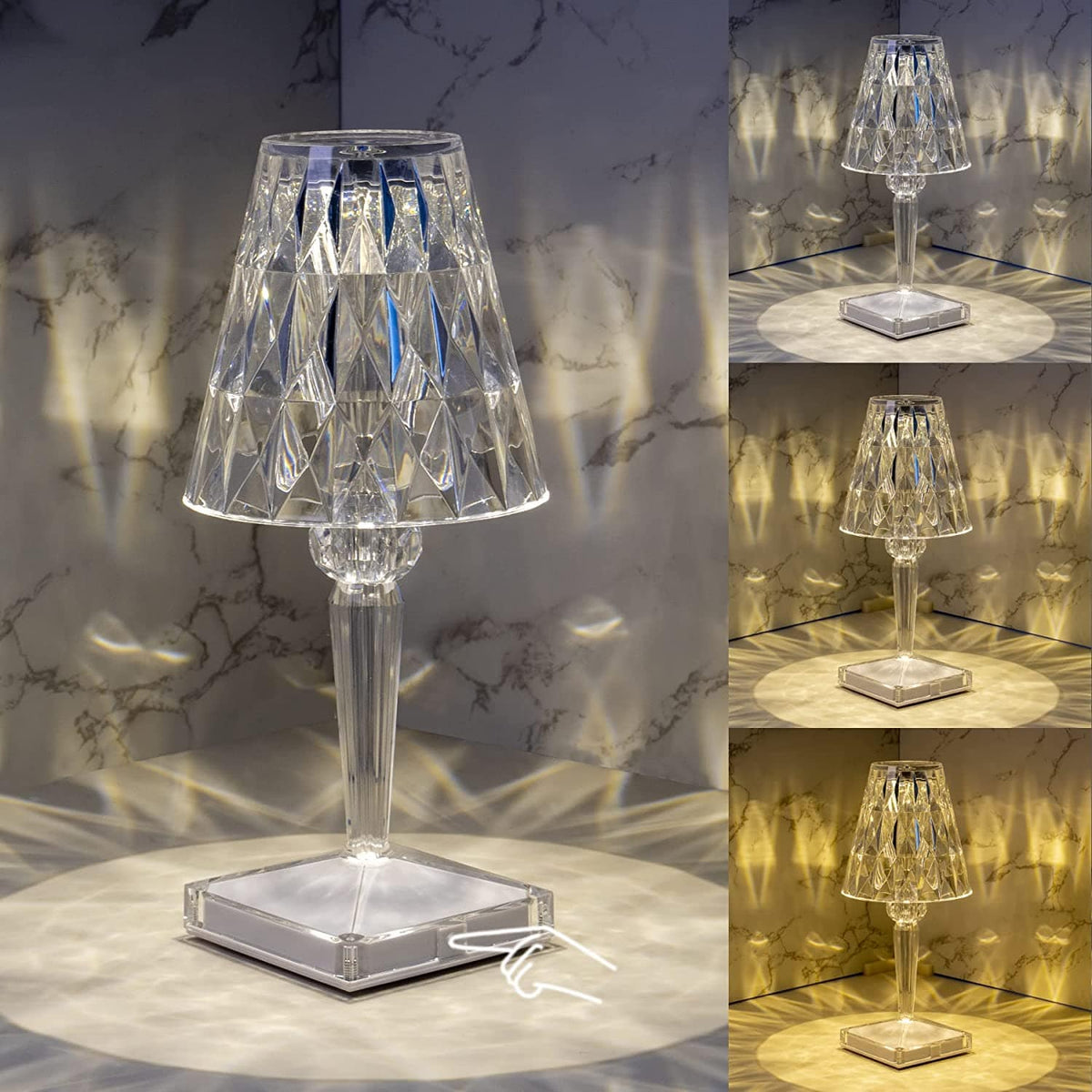 Diamond Pattern Table Lamp | Minimalist Desk Decor