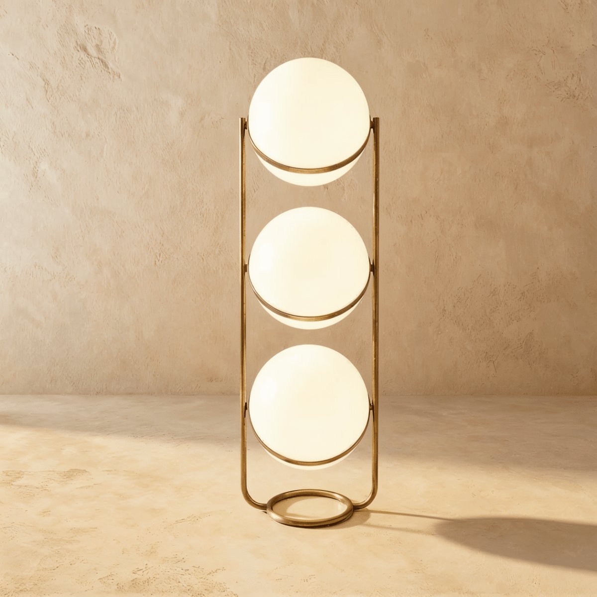 Japanese Steel Floor Lamp Stacked Sphere View 15